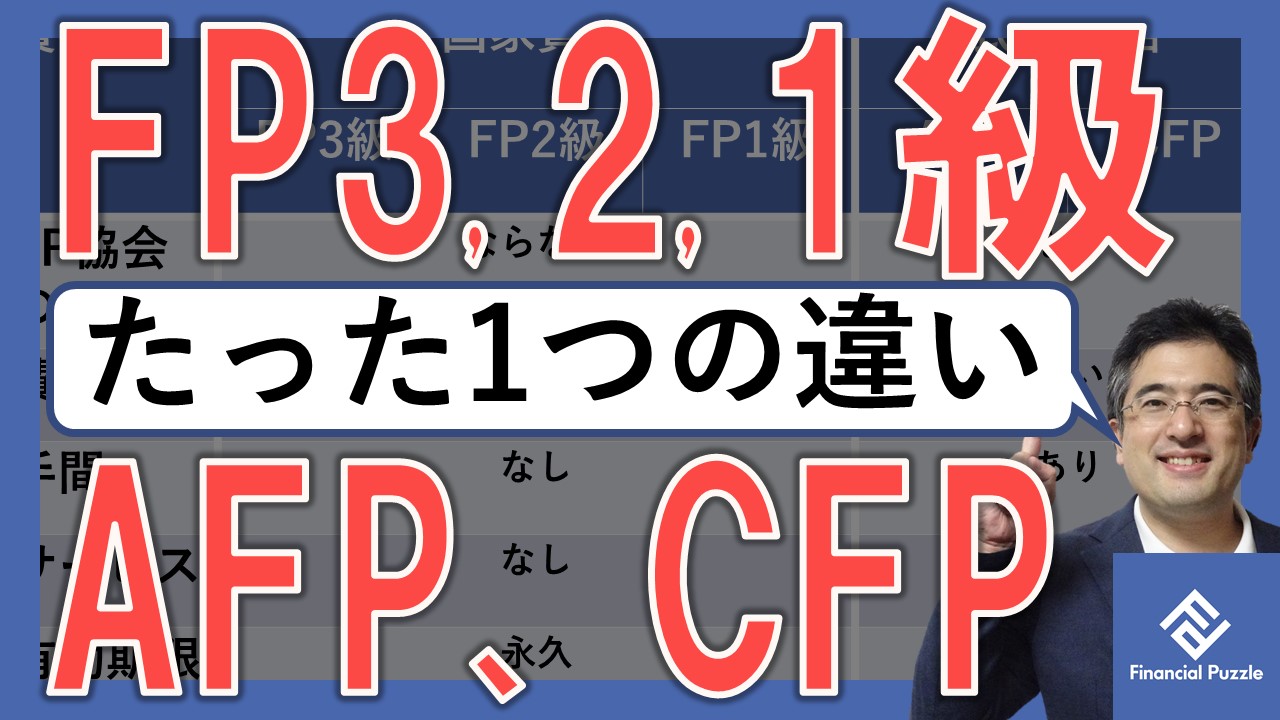 「FP3級、FP2級、FP1級」と「AFP、CFP」の決定的な違い